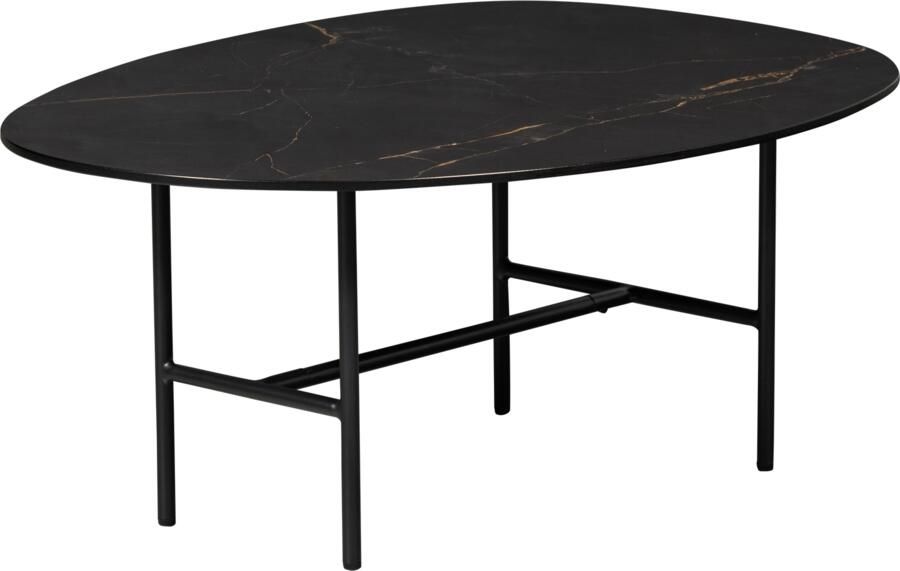 WOOOD VAJEN SALONTAFEL MET ZWART MARMEREN LOOK BLAD 80x60CM