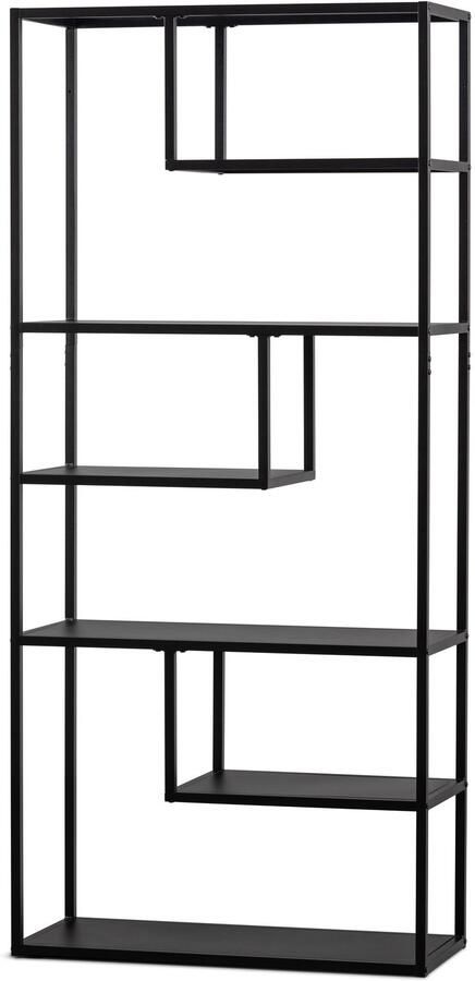 WOOOD Vakkenkast Teun Zwart 85Cm