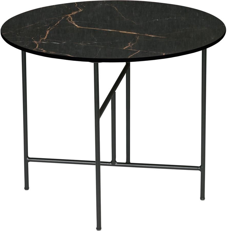 WOOOD VIDA BIJZETTAFEL MET ZWART MARMEREN LOOK BLAD 48xO60