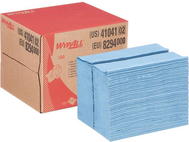 WypAll Poetsdoek X80 PowerClean 28 2x42 70cm 160 vel draagdoos blauw 8294