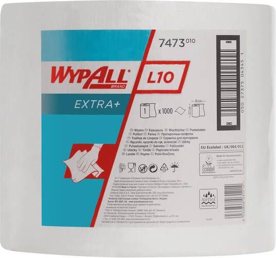 Wypall Poetsrol L10 EXTRA 1-laags 235mmx380m 1000 vel wit 7473