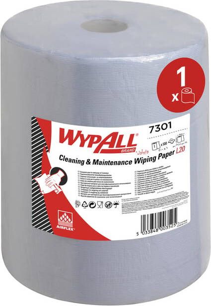 Wypall Poetsrol L20 2-laags 325mmx190m 500 vel blauw 7301