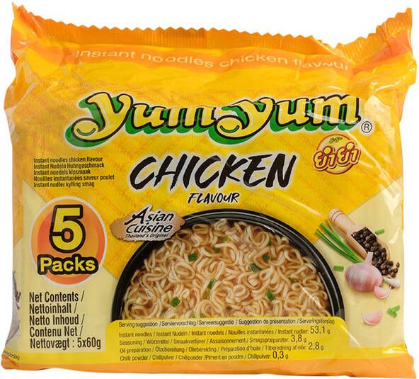 Yum Noodles kip bami 5-pack 5x60gr