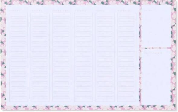 051 Bureau Onderlegger Papier Bloemen (multi)