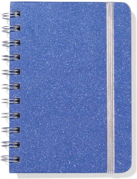 051 Notitieboek A6 Gelinieerd Glitter (blauw)