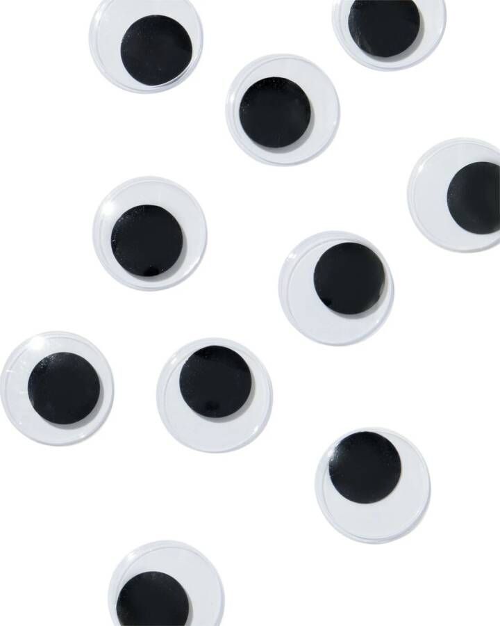 051 Stickers Wiebeloogjes 10 Stuks (wit zwart)