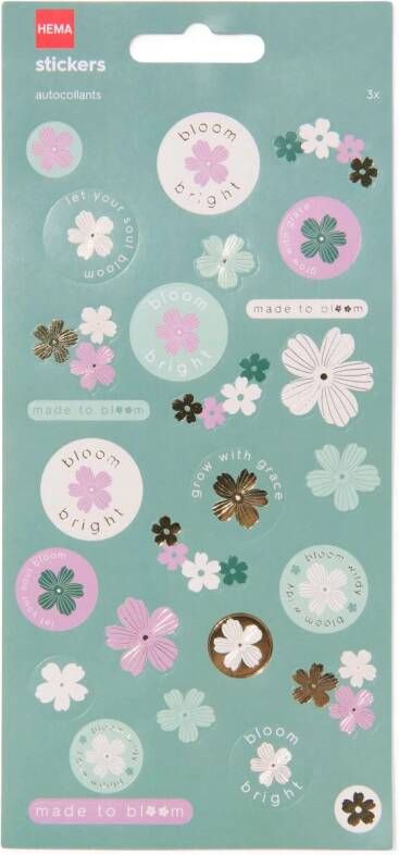 051 Stickervellen 10x22.1cm Bloemen 3 Stuks (multi)