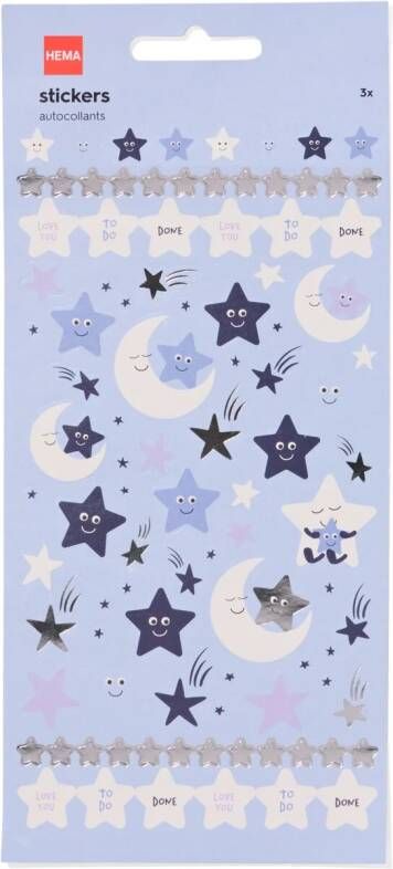 051 Stickervellen 22x10 Cm Sterren 3 Stuks (multi)