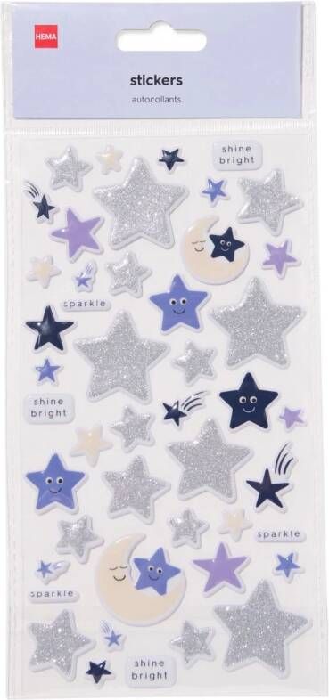 051 Stickervellen 23x11cm Sterren 3 Stuks (multi)