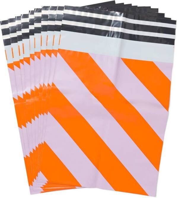 051 Verzendzakken 33.5x43cm Strepen 10 Stuks