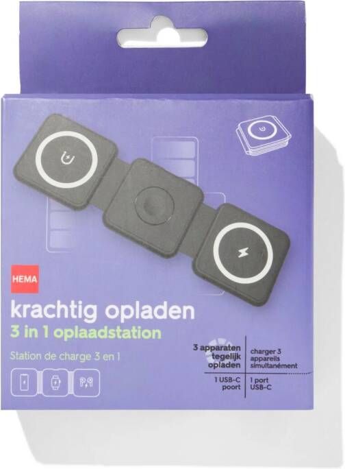 HEMA 3 In 1 Draadloos Oplaadstation