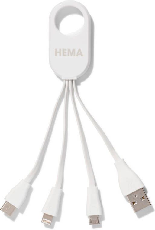 HEMA 4-in-1 USB Laadkabel USB-C Micro USB & 8 Pin