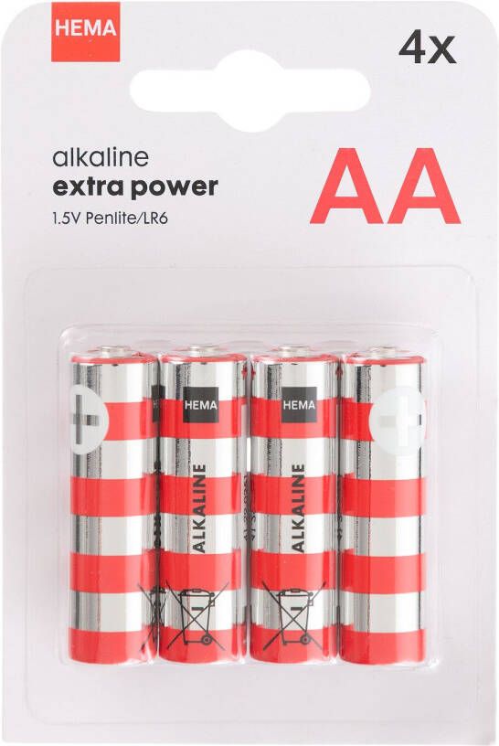 HEMA AA Alkaline Extra Power Batterijen 4 Stuks