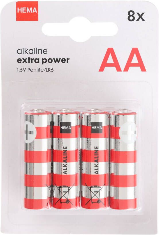 HEMA AA Alkaline Extra Power Batterijen 8 Stuks