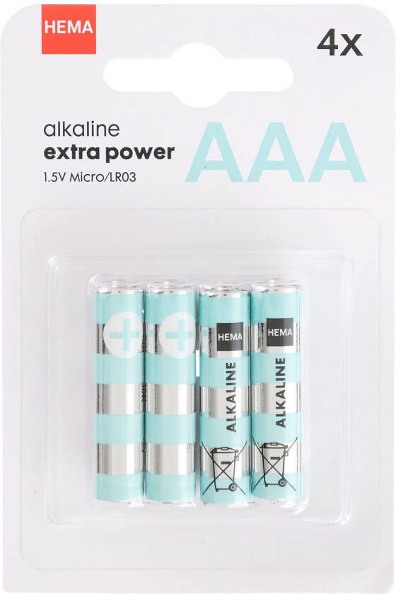 HEMA AAA Alkaline Extra Power Batterijen 4 Stuks