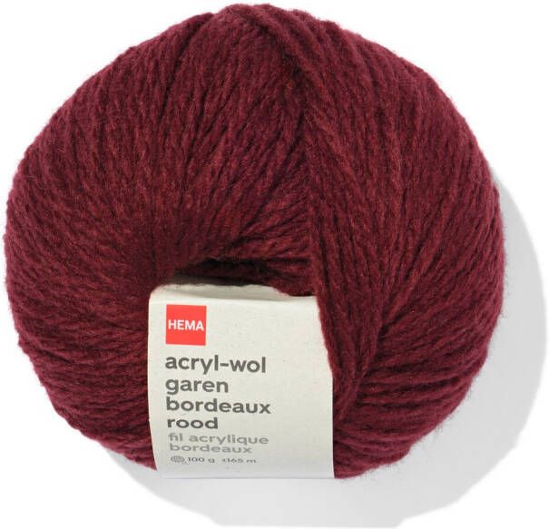 HEMA Acryl-wol Garen Bordeaux Rood 100gram 165meter