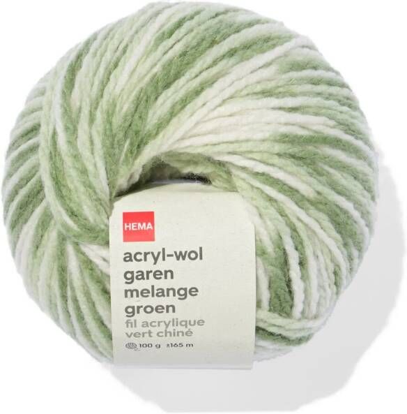 HEMA Acryl-wol Garen Groen Melange 100gram 165meter