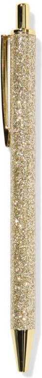 HEMA Balpen Glitter Goud Blauwschrijvend