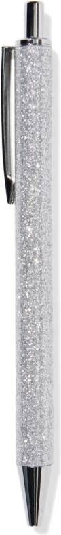 HEMA Balpen Glitter Zilver Blauwschrijvend
