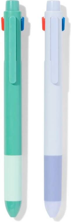 HEMA Balpennenset 14.5cm Vier Kleuren 2 Stuks