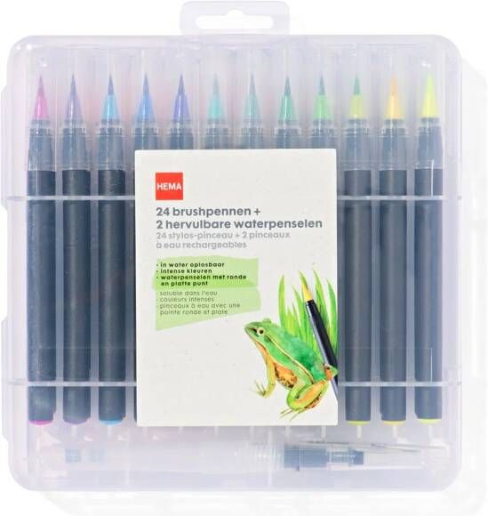 HEMA Brushpennen En Hervulbare Waterpenselen 28-delig