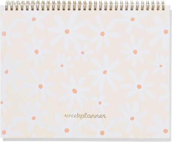 HEMA Bureau Weekplanner Met Spiraal 21x27 Bloemen