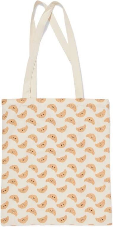 HEMA Canvas Tas 42x36cm Croissants Beige