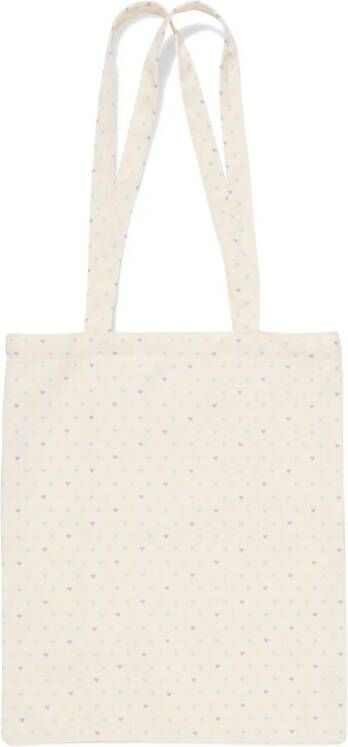 HEMA Canvas Tas 42x36cm Hartjes Beige