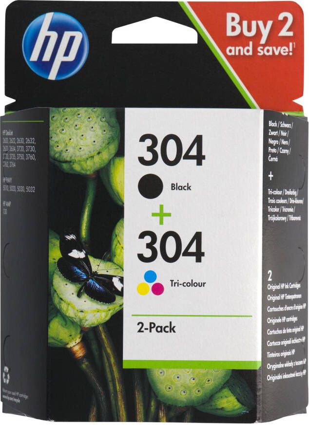 HEMA Cartridge HP 304 Zwart kleur 2 Stuks