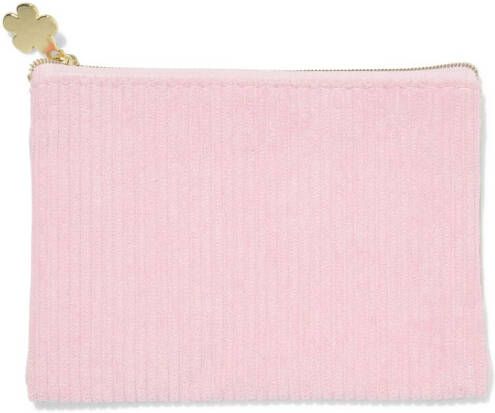 HEMA Etui 14.8cm Ribstof Roze