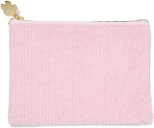 HEMA Etui 14.8cm Ribstof Roze