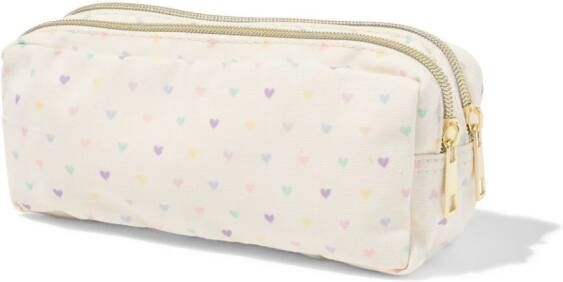 HEMA Etui Dubbele Rits 20cm Hartjes
