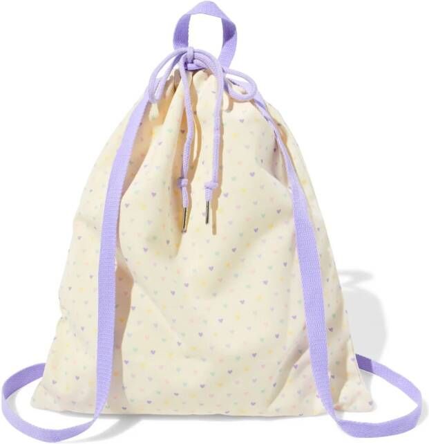 HEMA Gymtas 42x36cm Canvas Trekkoord Hartjes