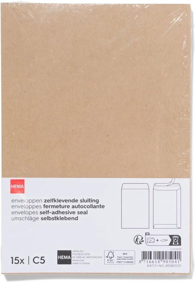 HEMA Enveloppen C5 15 stuks