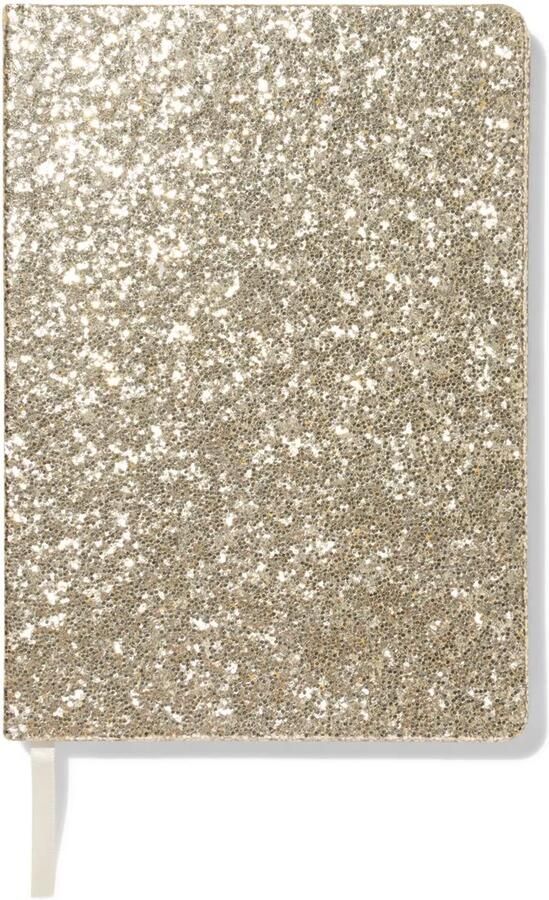 HEMA Notitieboek A5 gelinieerd glitter (goud)