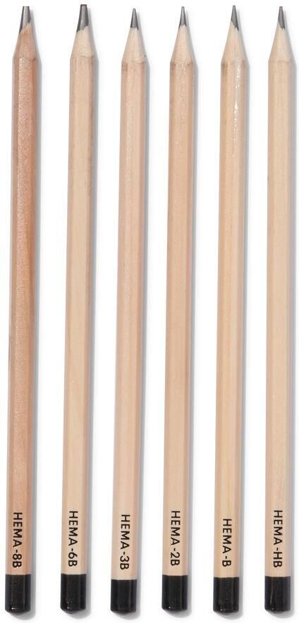 HEMA Schetspotloden HB-B-2B-3B-6B-8B 6 stuks