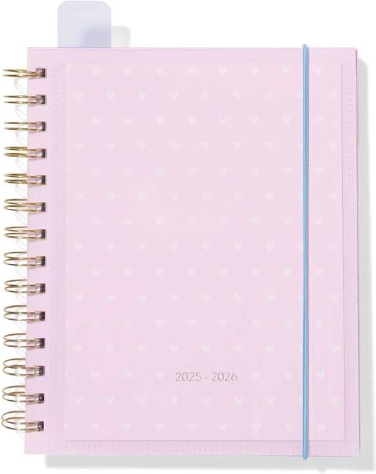 HEMA Insteek Schoolagenda 25-26 19x17cm Hartjes
