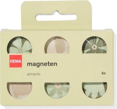 HEMA Magneten Glas Bloemen Ø3cm 6 Stuks