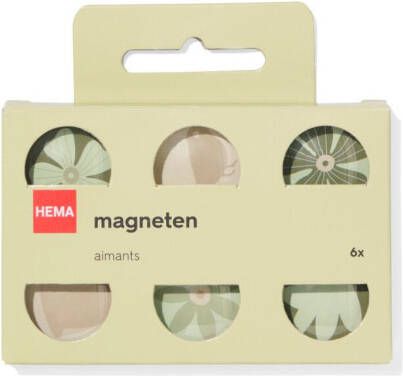 HEMA Magneten Glas Bloemen Ø3cm 6 Stuks