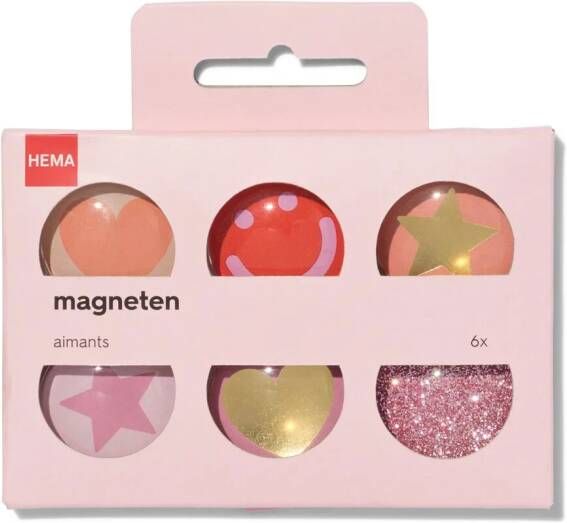 HEMA Magneten Roze 6 Stuks