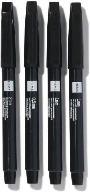 HEMA Markers Permanent 05-1-2mm 4 Stuks