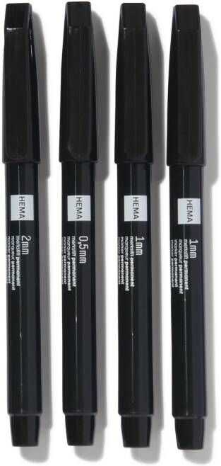 HEMA Markers Permanent 05-1-2mm 4 Stuks