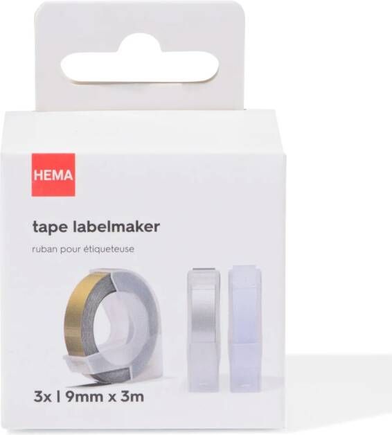 HEMA Navulset Labelmaker Tape 9mmx3m Kleur 3 Stuks