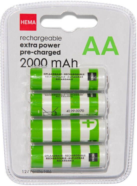 HEMA Oplaadbare AA Batterijen 2000mAh 4 Stuks