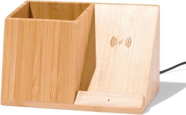 HEMA Organizer Met Draadloze Oplader Bamboe
