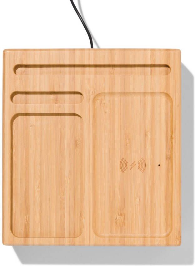 HEMA Organizer Met Draadloze Oplader Bamboe
