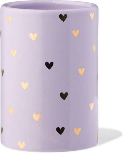 HEMA Pennenbakje 10.5cm Hartjes Paars
