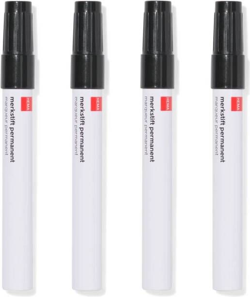HEMA Permanent Merkstiften Zwart 4 Stuks