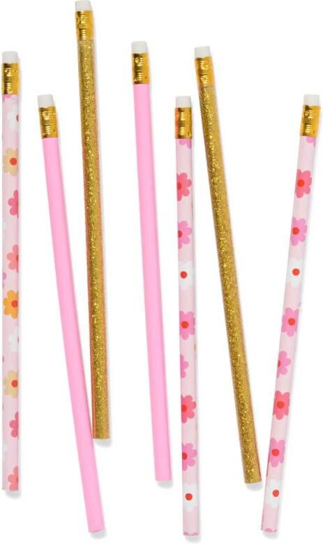 HEMA Potloden Met Gum Glitter 7 Stuks