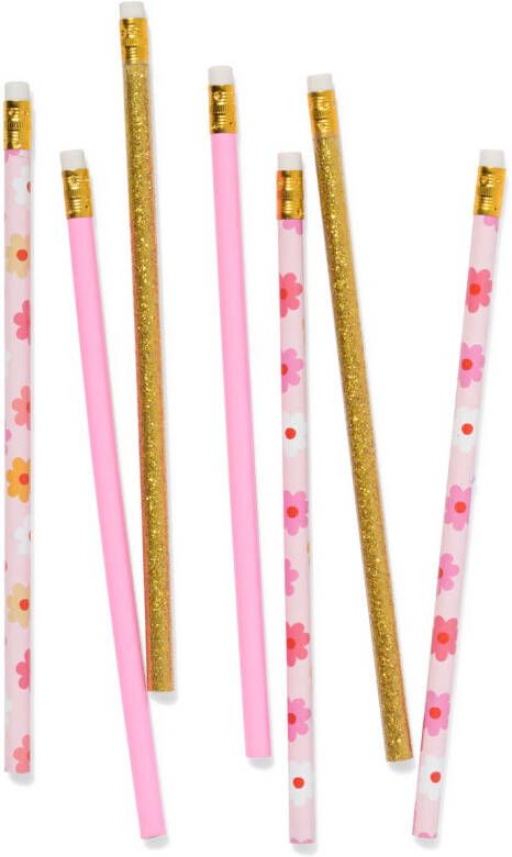 HEMA Potloden Met Gum Glitter 7 Stuks